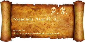 Poparadu Nimród névjegykártya
